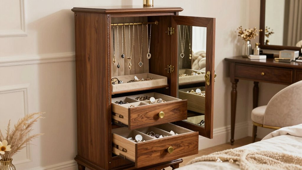jewelry armoire material choices