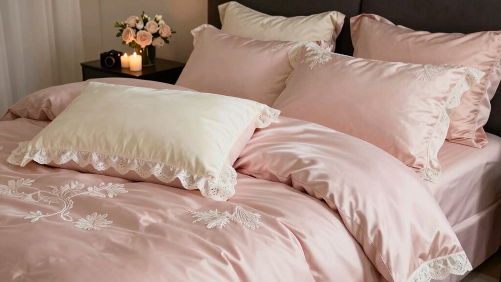 luxurious coordinated romantic bedding