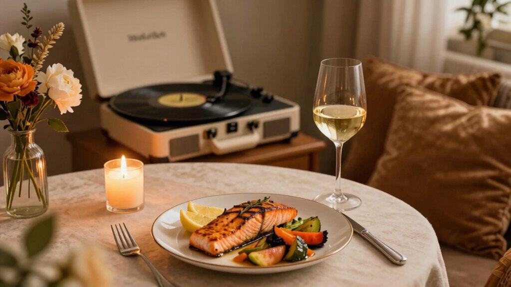 romantic ambiance music cuisine