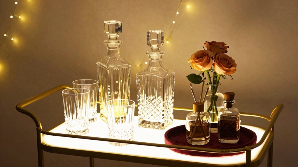 romantic elegant bar setup