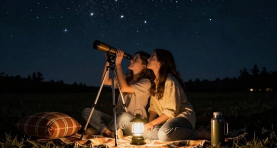 romantic night sky gazing