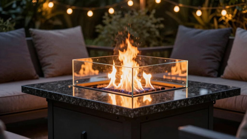 safe stylish outdoor fire table