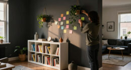A Renter-Friendly Wall And IKEA BILLY Created A Moody Office