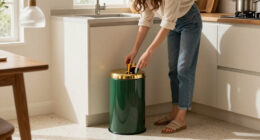 This Stylish Trash Can Is “Perfect” For Small Spaces (And Gives Art Deco Vibes!)