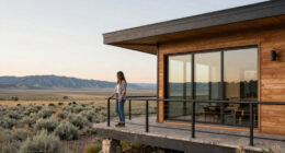A Boomerang-Shaped Home Cantilevers Over The Wyoming Landscape
