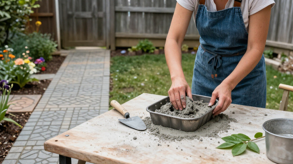 Don't Toss Your Old Cake Pans — Use Them To Make Stylish DIY Pavers On A Budget