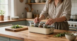 Repurpose A Casserole Holder Into A Spice Rack That Adds Vintage Charm