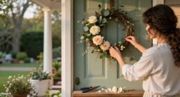 Throw Away That Basic Wreath: Decorate Your Front Door With A Cute, Floral DIY