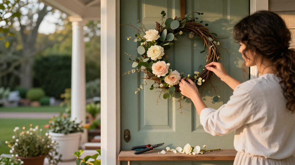 Throw Away That Basic Wreath: Decorate Your Front Door With A Cute, Floral DIY