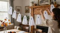 Turn Paper Doilies Into A Dainty Ghost Garland With Vintage Charm